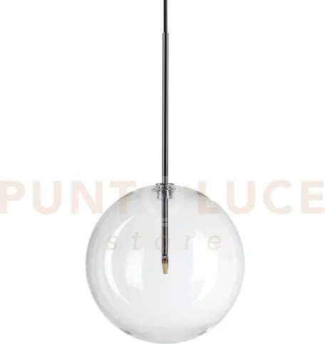 Equinoxe sospensione in vetro trasparente e cromo 1 luce attacco g4...