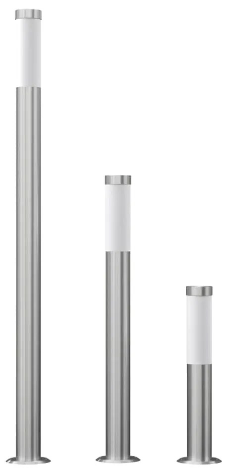 Lampioni Da Giardino 3 Pz Impermeabili İn Acciaio Inox /