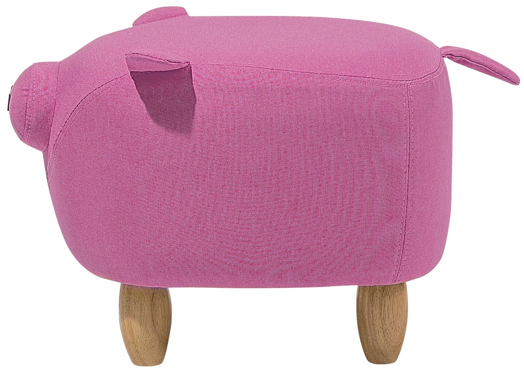 Pouf in tessuto rosa PIGGY Beliani