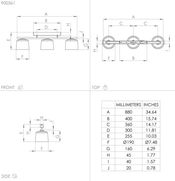 Eglo 900361 - Lampadario a plafone MARIEL 3xE27/40W/230V