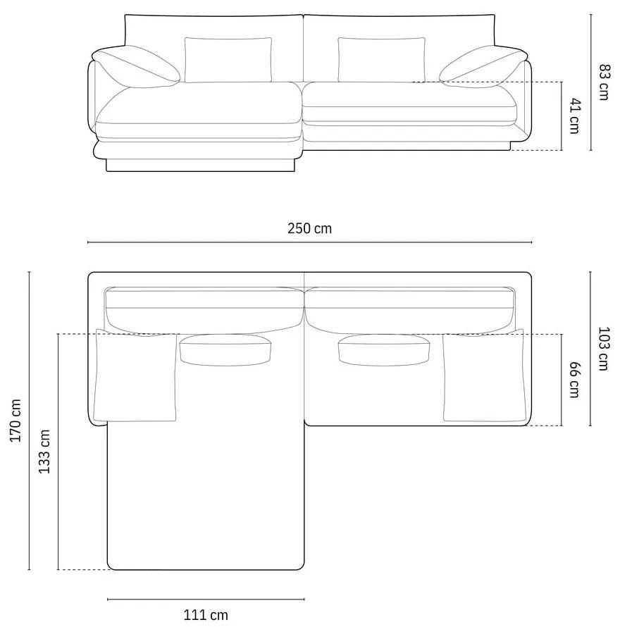 Divano angolare bianco (con penisola a sinistra/con chaise lounge) con rivestimento in velluto Torino – Micadoni