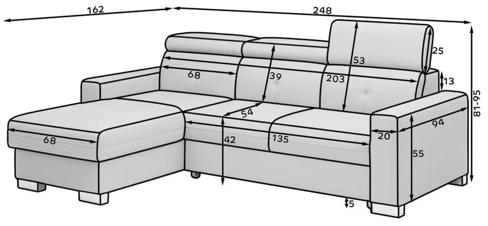 Divano angolare rosa allungabile/con contenitore (con penisola a destra/con chaise lounge) e rivestimento in velluto Fresia – ELTAP