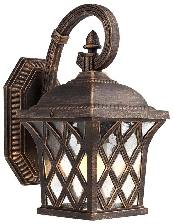 Redo 9951 - Applique da esterno BREMEN 1xE27/42W/230V IP23 oro/patina