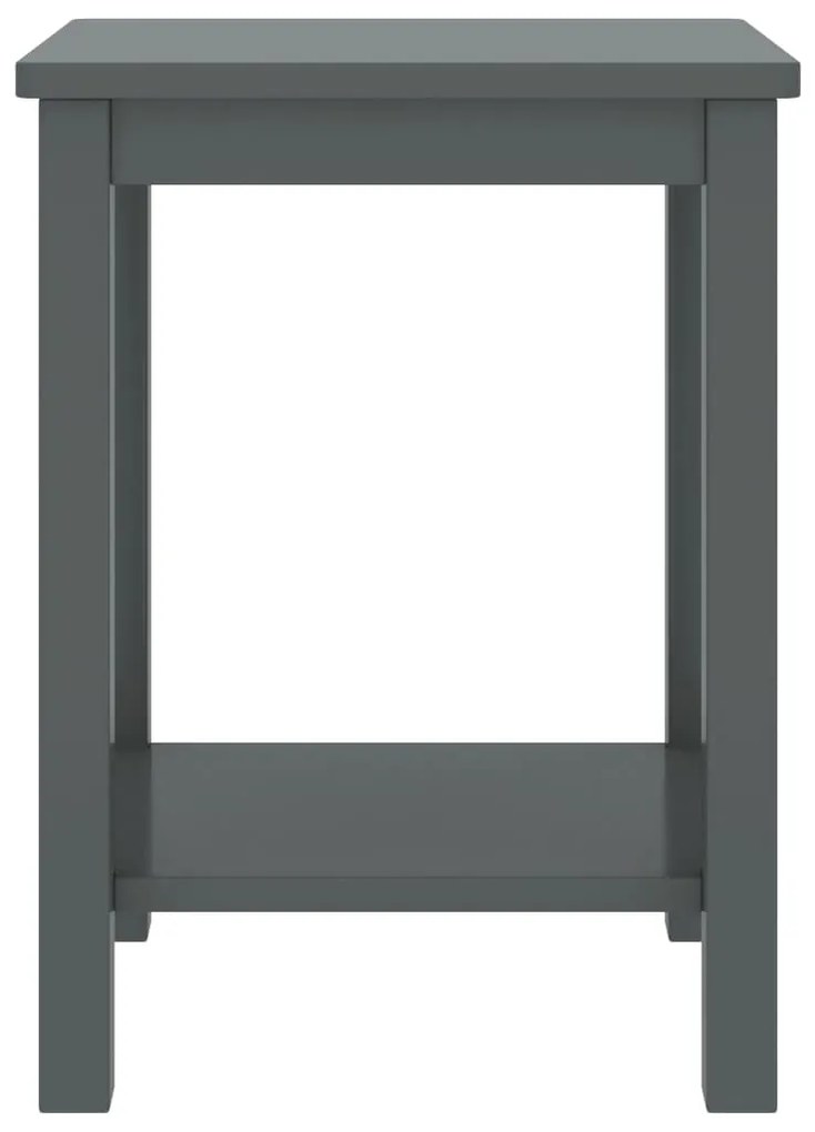 Comodino grigio scuro 35x30x47 cm in legno massello di pino