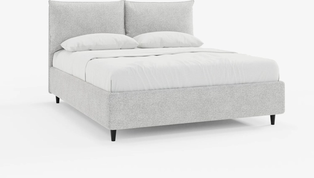 ZAYRON letto imbottito con vano contenitore e morbidi cuscini regolabili - design moderno in tessuto certificato Oeko-Tex®
