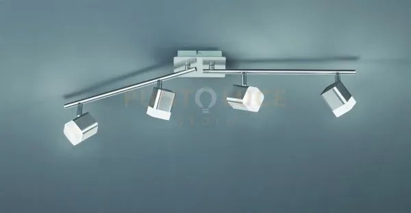 Roubaix barra 4 spots led 14w 1600lm, 3000k quadrati metallo acciai...