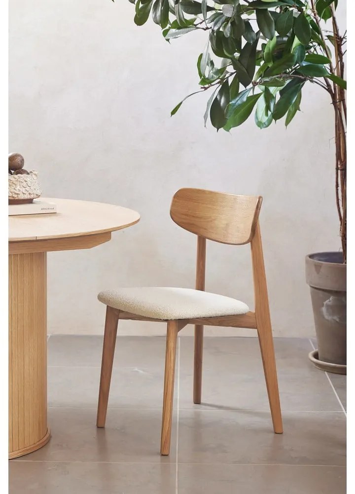 Sedia da pranzo in colore crema-naturale Elim - Unique Furniture