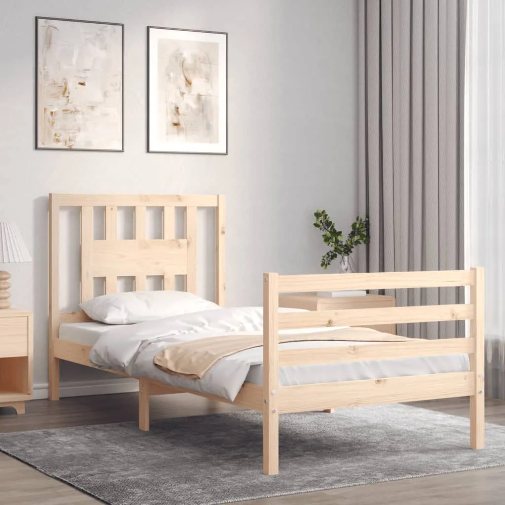 Giroletto con testiera 90x200 cm in legno massello