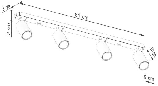 Sollux SL.1504 - Faretto RING 4xGU10/10W/230V verde