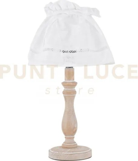 Lume lullaby bianco con legno e paralume in tessuto 1 luce attacco ...