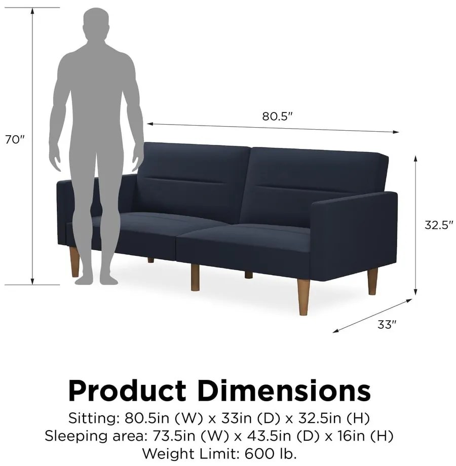 Divano letto blu scuro Mainstays - Støraa