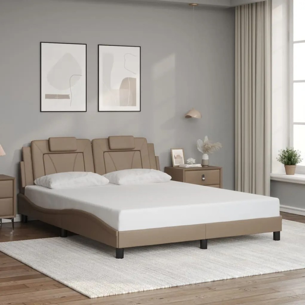 Giroletto Con Testiera Cappuccino 160x200 Cm İn Similpelle /