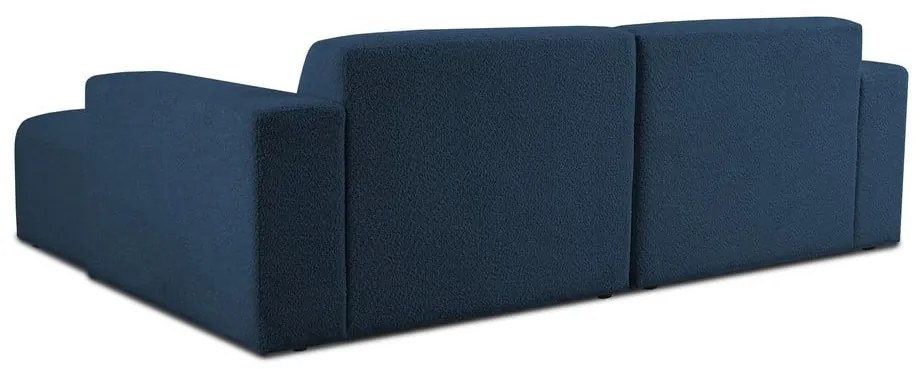 Divano angolare blu scuro in tessuto bouclé (angolo sinistro) Roxy - Scandic