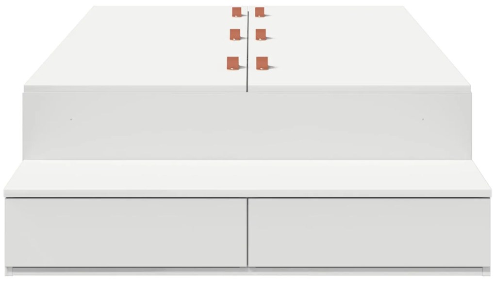 Struttura letto con contenitore bianco legno ingegnerizzato