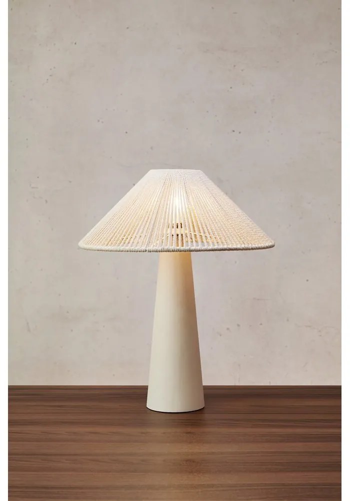 Lampada da tavolo beige con paralume in tessuto (altezza totale 50 cm) Favoro – Markslöjd