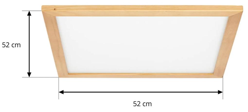 Lucande Joren plafoniera LED angolare legno 52cm