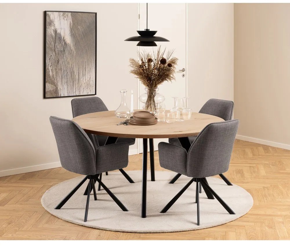 Set di sedie da pranzo grigio chiaro in imbottito con braccioli 2 pz Glenda – Actona