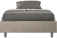 Letto Sommier imbottito 1 piazza e mezza 120x200 cm Azelia - Senza rete,Microfibra,Sabbia