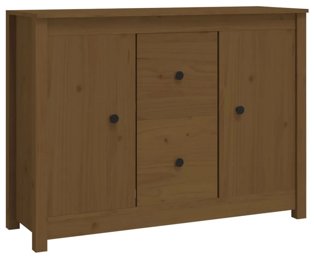 Credenza miele 100x35x74 cm in legno massello di pino