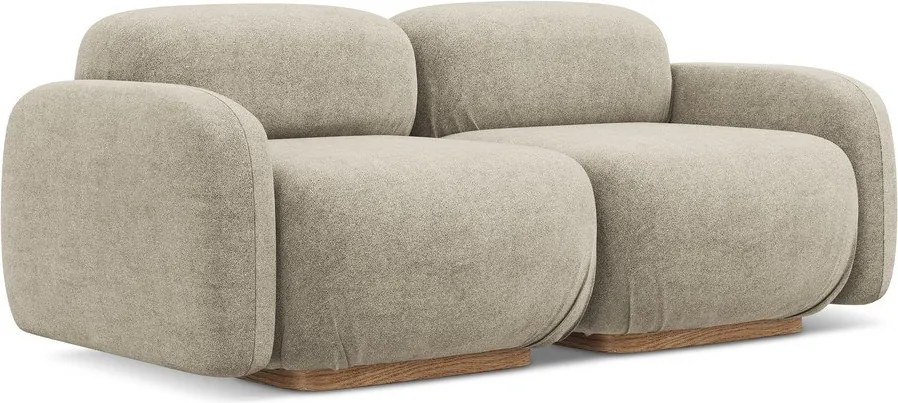 Divano componibile beige con rivestimento in bouclé 190 cm Ailani – Makamii