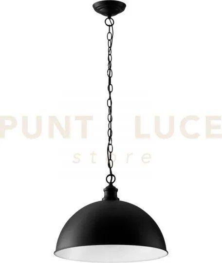 Lampadario a sospensione charleston in metallo nera 1 luce attacco ...