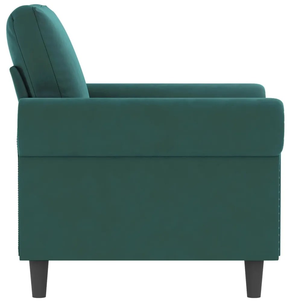 Poltrona verde scuro 60 cm velluto