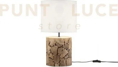 Lume xylo in legno naturale 1 luce attacco e27 20x20x32,5cm con par...