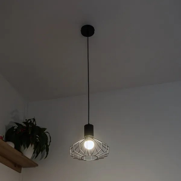 Lampada a sospensione con cavo SOLANO 1xE27/15W/230V nero/oro