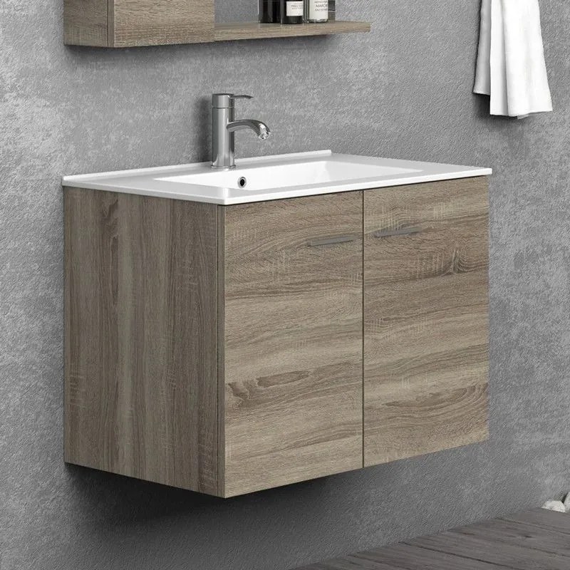 Kamalu - mobile bagno da 75cm sospeso con 2 ante bt-75