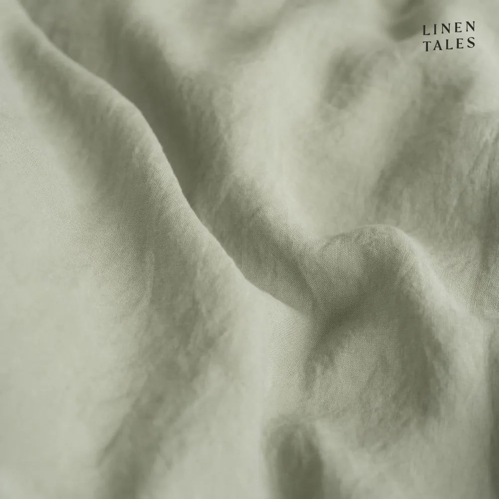 Biancheria verde chiaro per letto matrimoniale 200x200 cm Sage - Linen Tales