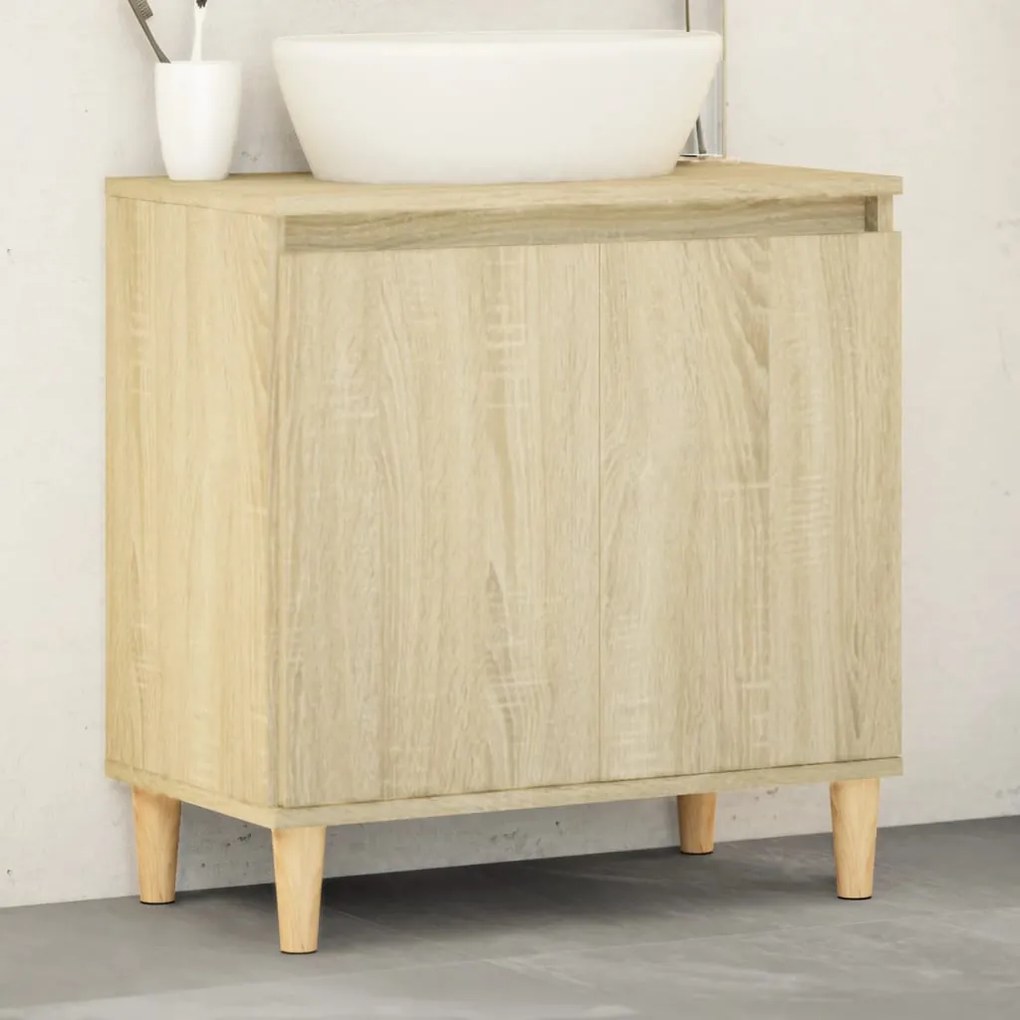 Mobile Lavabo Rovere Sonoma 58x33x60 Cm İn Legno Multistrato /