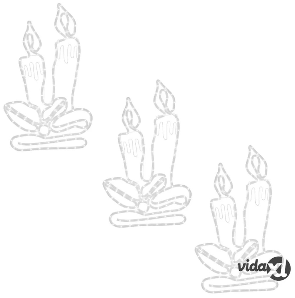 vidaXL Figure Natalizie Candele con 144 LED 3 pz 70x42 cm