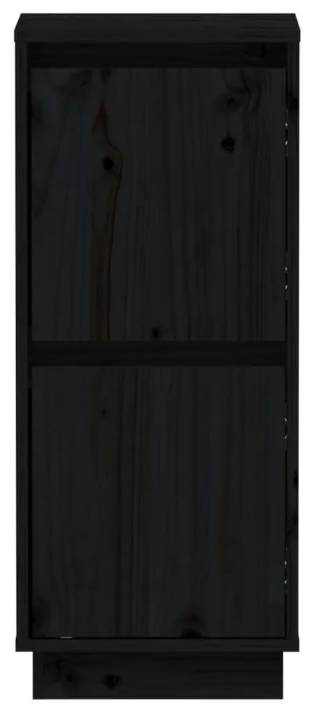 Credenze 2 pz nero 31,5x34x75 cm in legno massello di pino