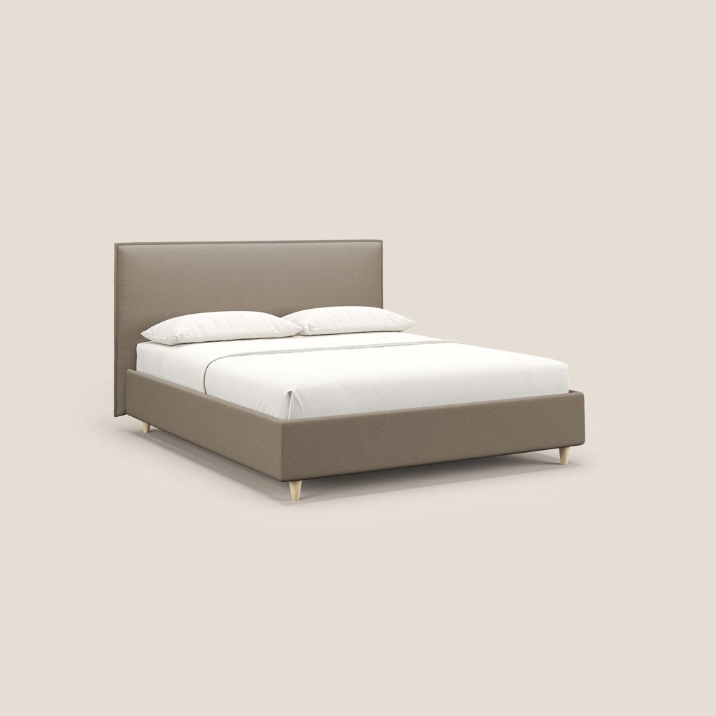 Costanza letto contenitore e sfoderabile in tessuto misto cotone impermeabile T13 beige