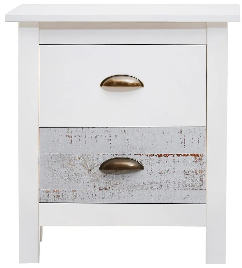 Comodino bianco e grigio , 46 x 50 cm Romantica - Marckeric