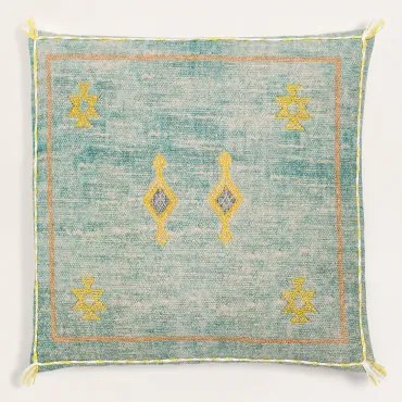 Cuscino quadrato in cotone (50x50 cm) Riku Aruba Blue - Sklum