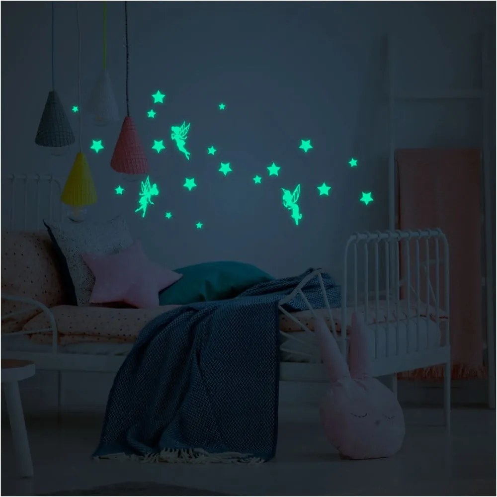 Set di adesivi murali luminosi per bambini Fate e Stelle - Ambiance