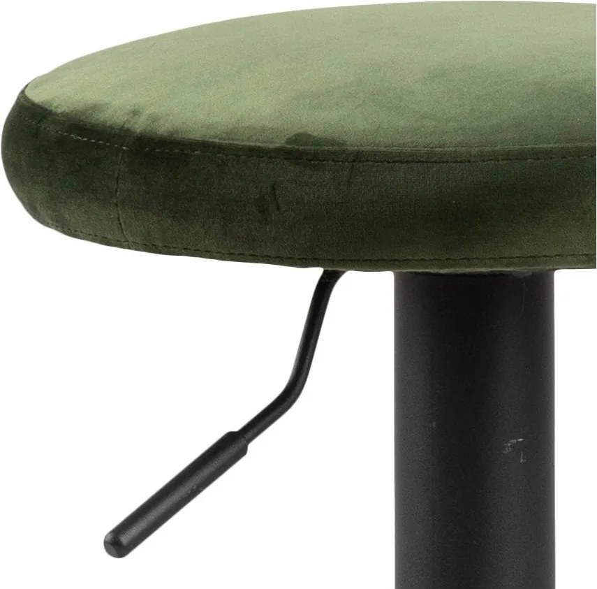 Sedia da bar verde in imbottito con altezza regolabile (altezza della seduta 62 cm) Finch – Actona