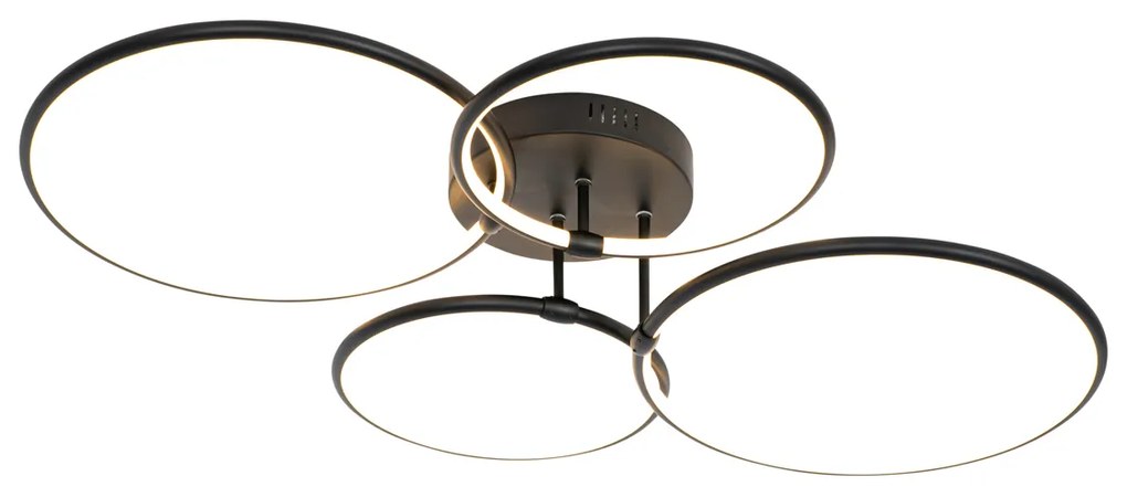 Plafoniera nera con LED dimmerabile a 3 livelli 4 luci - Joaniqa