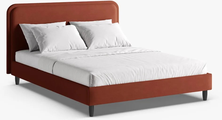 Letto imbottito Aveline in tessuto strutturato Wind - 160x200 cm