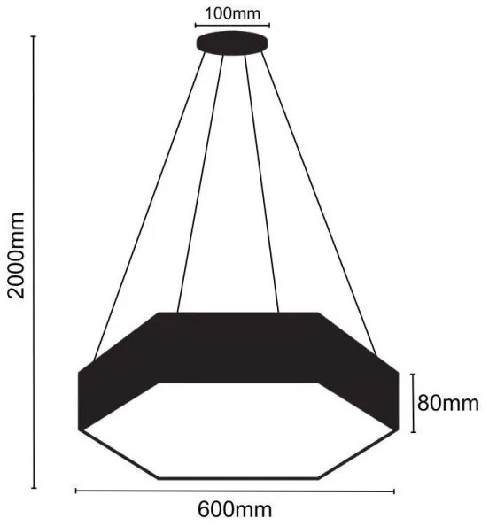 Lampadario LED a sospensione con filo LED/40W/230V 4000K diametro 60 cm