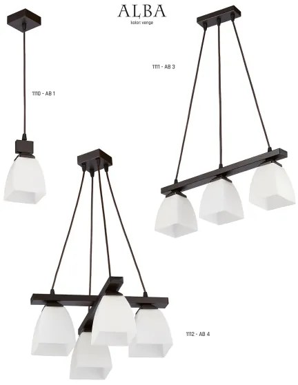 Jupiter 1111 - AB3 - Lampadario a sospensione ALBA 3xE27/60W/230V