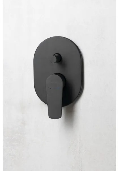 Aqualine - Rubinetto doccia per installazione a scomparsa LOTTA opaco nero