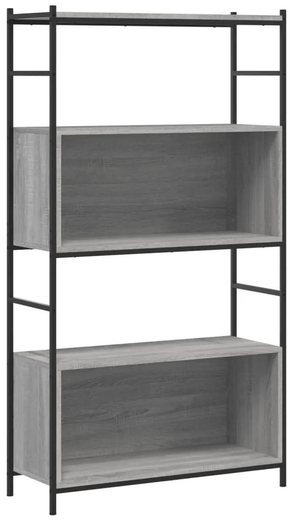 Libreria grigio sonoma 80x30x145,5 cm legno multistrato e ferro
