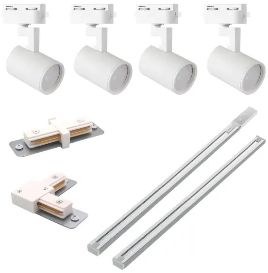 Faretto per sistema a binario LYNX 4xGU10/10W/230V bianco