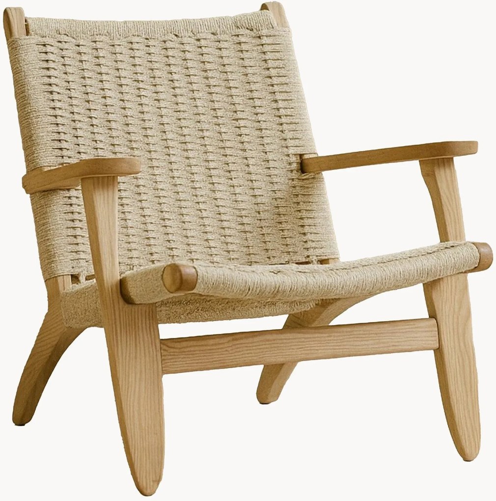 Sedia con braccioli in legno di albero della gomma Lazy