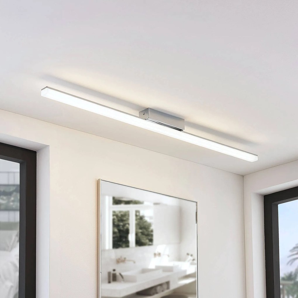 Plafoniera Levke Lindby, dimmerabile, Bianco / Opale, Bagno, Metallo, Moderno, Plafoniera