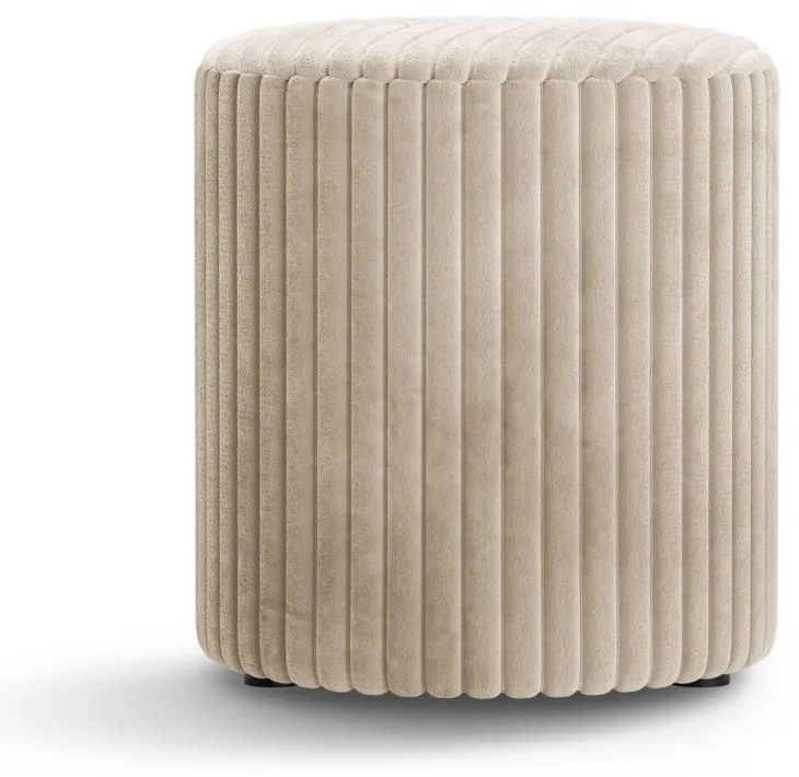 Poggiapiedi beige con rivestimento in velluto a coste Dia – Micadoni