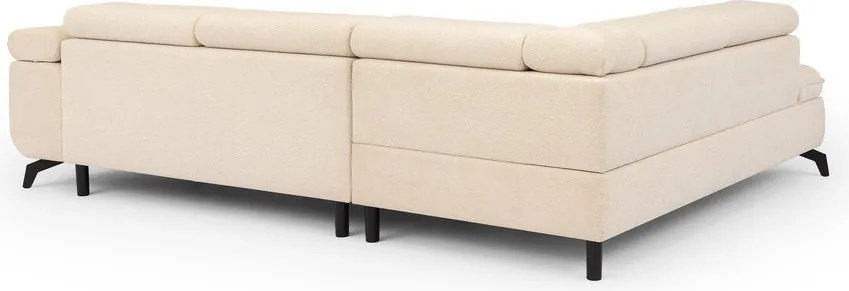 Divano angolare color crema (con penisola a sinistra/a L) con rivestimento in ciniglia Marbeya – Ropez