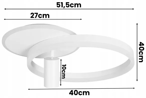 Plafoniera LED LED/38W/230V + 1xGU10/30W bianca